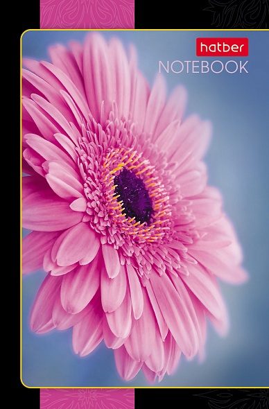 Блокнот А7 48л на клею "Цветочная галактика" клетка, 3-х цветный блок, Hatber