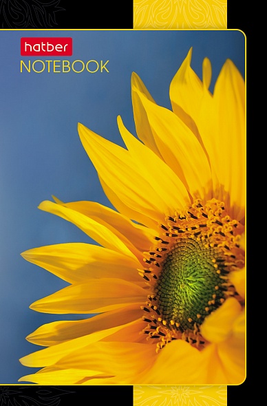 Блокнот А7 48л на клею "Цветочная галактика" клетка, 3-х цветный блок, Hatber