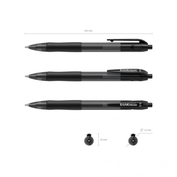 Ручка гелевая ErichKrause SMART-GEL автомат, чёрная, 0,5мм, цветной корпус