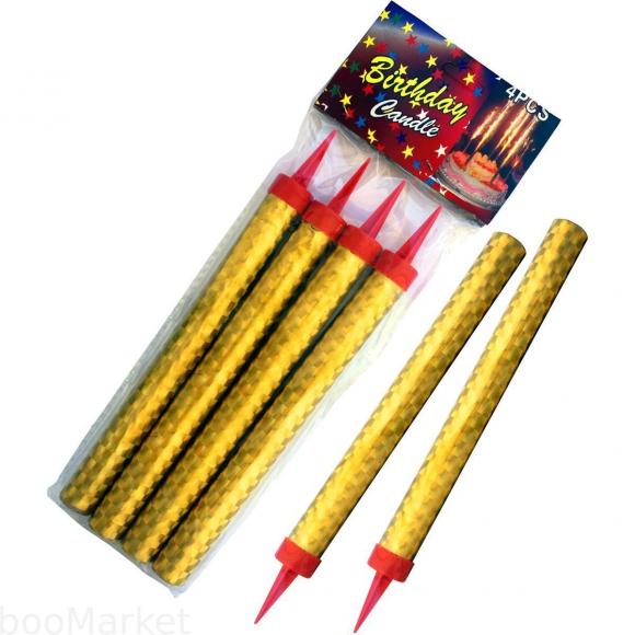 Свеча-фейерверк, для торта 12 см. 4 шт. в упаковке