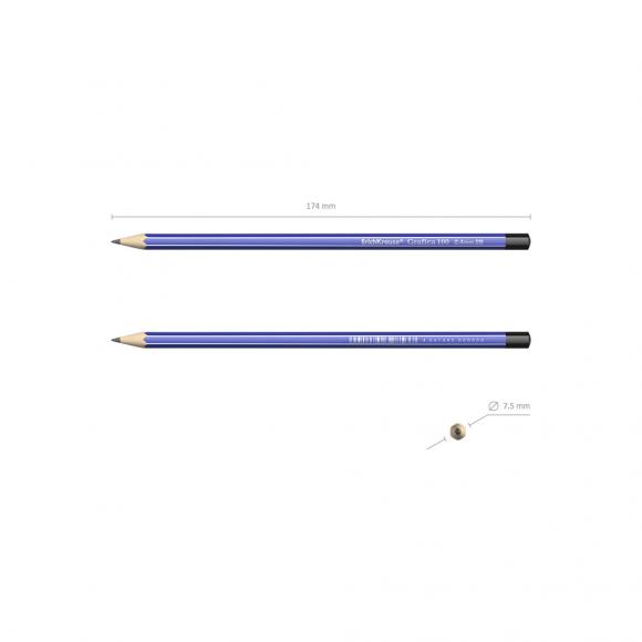 Карандаш чернографитный Grafica 100 2B ErichKrause, 45608