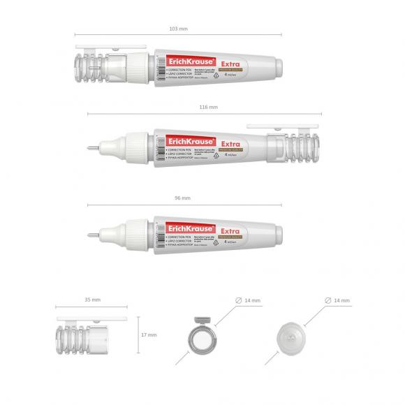 Корректор-ручка ErichKrause 4мл спиртовая основа, 55987