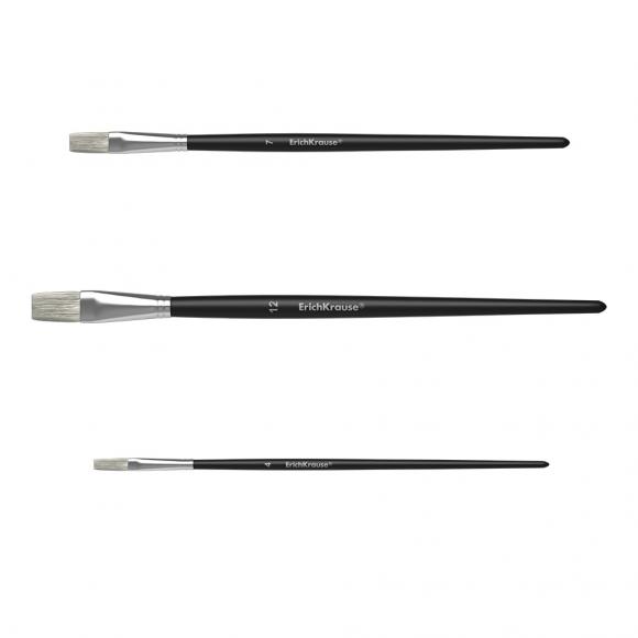 Набор кистей щетина ErichKrause 3шт. №4,7,12 плоские , 56091