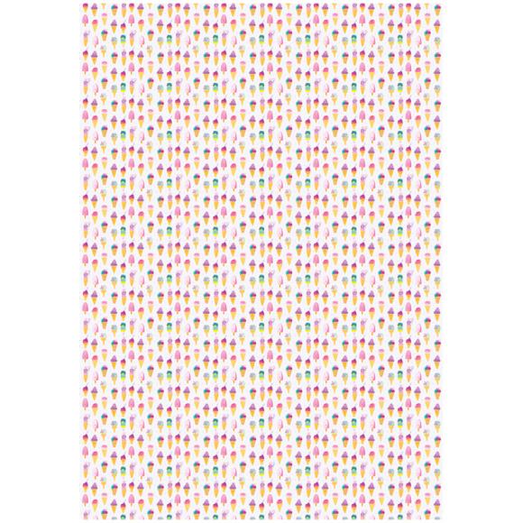 Упаковочная бумага глянцевая 70*100см, MESHU "Ice creams", 90г/м2