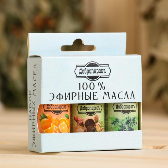 Набор эфирных масел апельсин, кедр, можжевельник, Добропаровъ, 3шт по 17мл