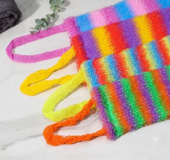 Мочалка для тела Доляна «Радуга», 12×45 см, цвет МИКС