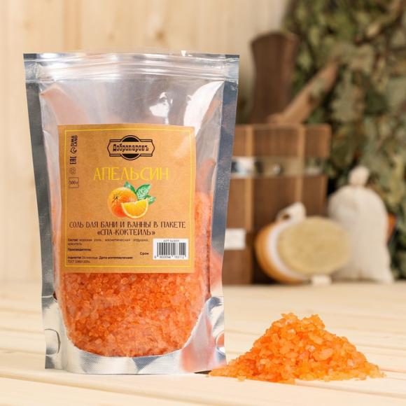 Соль для бани и ванны "Апельсин" 500 гр. Добропаровъ