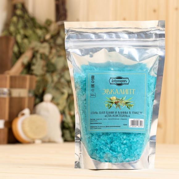 Соль для бани и ванны "Эвкалипт" 500 гр Добропаровъ