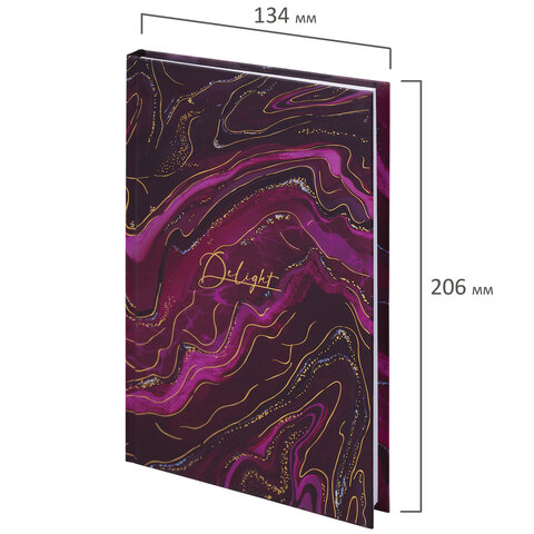 Блокнот А5 (134х206 мм), 80 л., твёрдый, клетка, фольга, STAFF, "Marble"