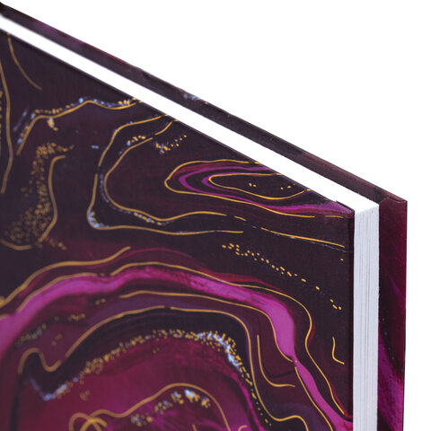 Блокнот А5 (134х206 мм), 80 л., твёрдый, клетка, фольга, STAFF, "Marble"