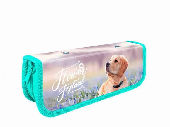 Пенал 1 отделение (190*65*30) молния, ламинированный картон Пес на прогулке