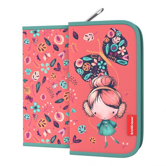 Пенал-книжка школьный ErichKrause Autumn Walk, 1 отделение, 205мм*110мм*25мм, молния, ткань