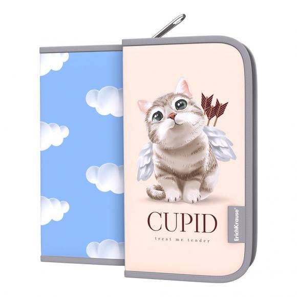 Пенал-книжка ErichKrause Cupids, 1 отделение, 205мм*110мм*25мм, молния, ткань