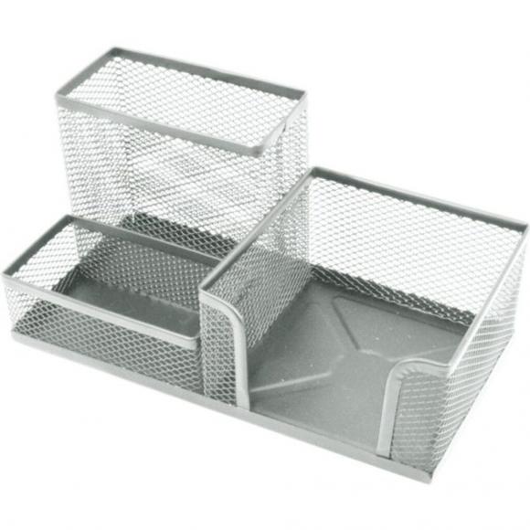 Подставка настольная металлическая сетчатая, органайзер, 20*10*10см, серая, deVENTE