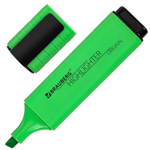Текстовыделитель BRAUBERG ORIGINAL NEON, ЗЕЛЕНЫЙ, линия письма 1-5 мм