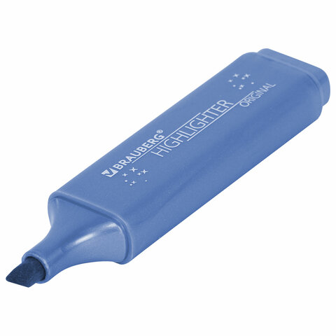 Текстовыделитель перламутровый СИНИЙ BRAUBERG ORIGINAL PEARL, линия письма 1-5 мм