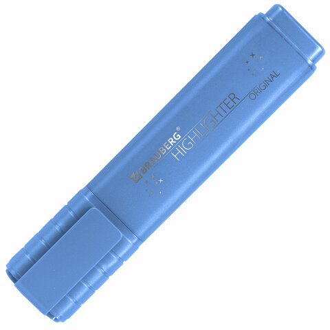 Текстовыделитель перламутровый СИНИЙ BRAUBERG ORIGINAL PEARL, линия письма 1-5 мм