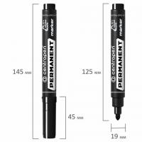 Маркер перманентный CENTROPEN 8566, ЧЕРНЫЙ, круглый наконечник, 2,5 мм