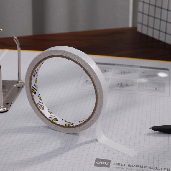 Клейкая лента (скотч) двусторонний 12мм*9 м, 80мкм Deli