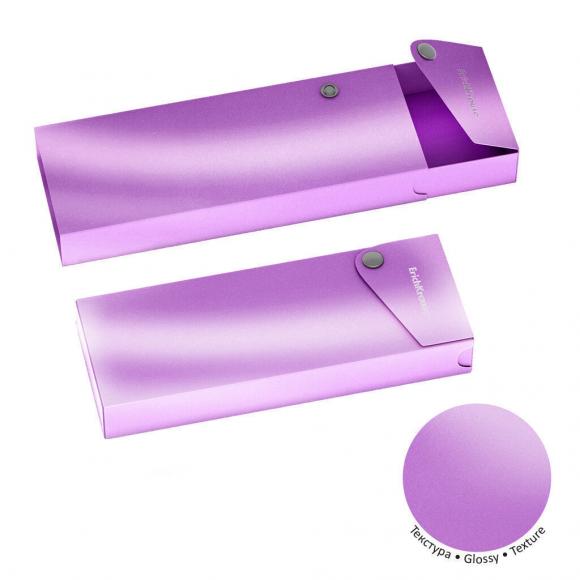 Пенал школьный ErichKrause пластиковый 200*74*27мм на кнопке, Glossy Candy, цвет мульти, 1шт