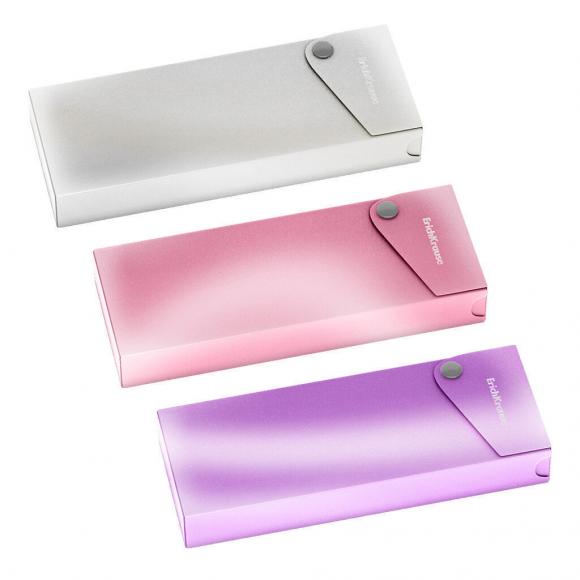 Пенал школьный ErichKrause пластиковый 200*74*27мм на кнопке, Glossy Candy, цвет мульти, 1шт