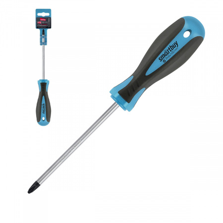 Отвертка крестовая РН0х100, магнитная, эргономичная, Smartbuy