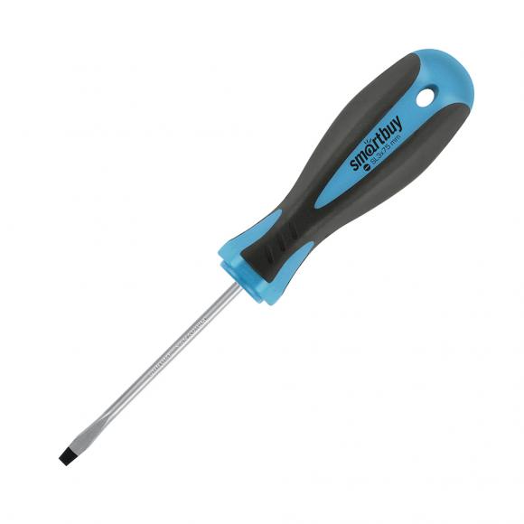 Отвертка шлицевая SL3х75 CR-V сталь, магнитный наконечник, эргономичная Smartbuy