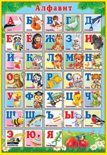 Алфавит плакат 43*63см с ламинацией, Мир открыток