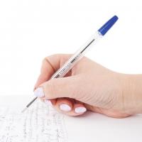 Ручка шариковая синяя BRAUBERG Line, узел 1 мм, линия письма 0,5 мм