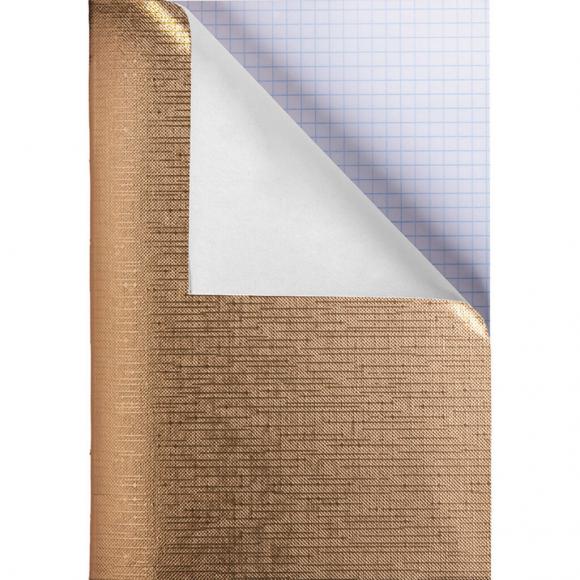 Тетрадь А4 96л кл. скоба бумвинил Hatber Золото