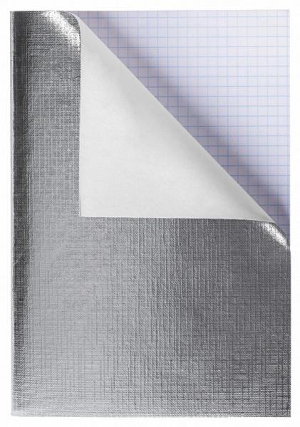 Тетрадь А4 96л кл. скоба бумвинил Hatber "Серебро"