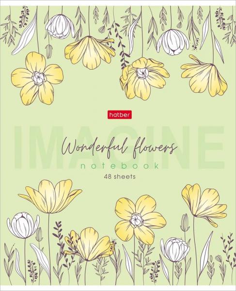 Тетрадь А5 48л кл. Hatber "Wonderful Flowers"