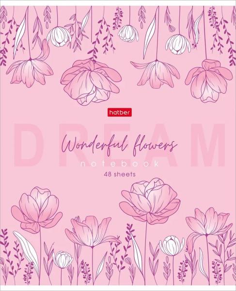 Тетрадь А5 48л кл. Hatber "Wonderful Flowers"