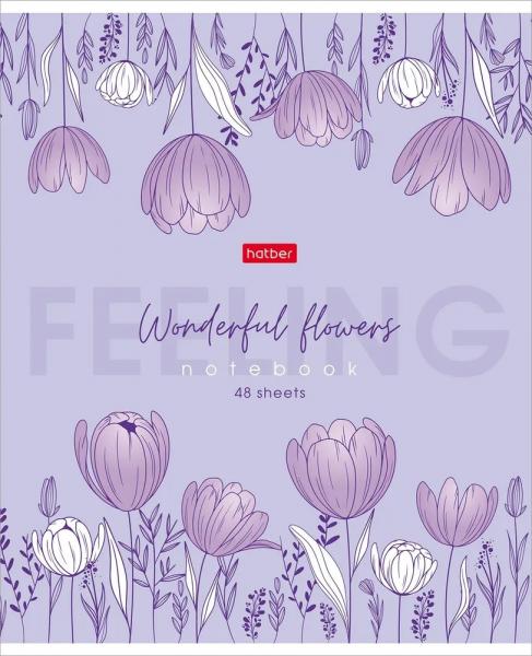 Тетрадь А5 48л кл. Hatber "Wonderful Flowers"
