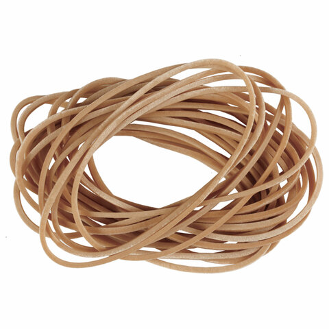 Резинки банковские универсальные диаметром 60 мм, BRAUBERG 100 г, натуральный цвет, натуральный каучук