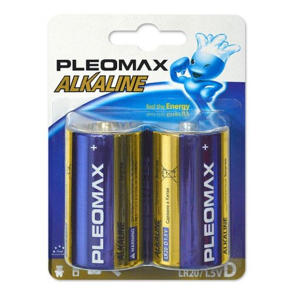 Батарейка алкалиновая Pleomax D, LR20-2BL 1.5В 2 шт.
