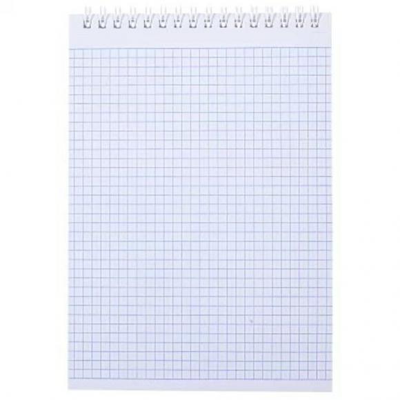 Блокнот А5 80л гребень "METALLIC Мята" клетка, бумвинил Hatber