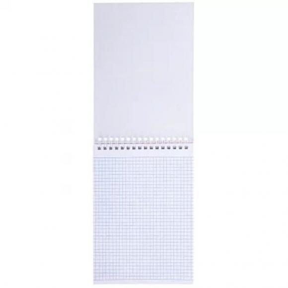 Блокнот А5 80л гребень "METALLIC Мята" клетка, бумвинил Hatber