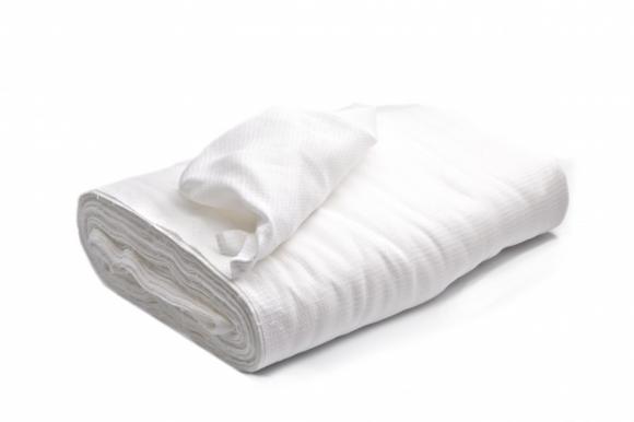 Полотно вафельное отбеленное, ширина 40см, длина 50 метров, рулон, 95г/м