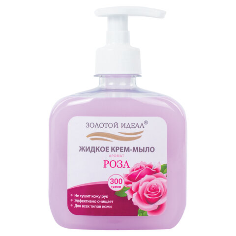 Мыло-крем жидкое 300 г ЗОЛОТОЙ ИДЕАЛ Роза, дозатор