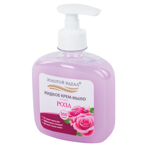 Мыло-крем жидкое 300 г ЗОЛОТОЙ ИДЕАЛ Роза, дозатор