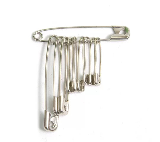 Булавки английские хозяйственные, размер ассорти, 10 шт.