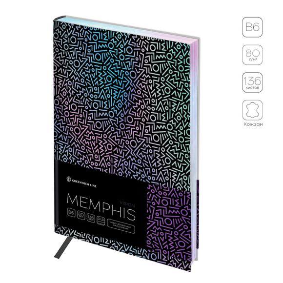 Ежедневник недатированный В6, 136л., кожзам, Greenwich Line "Vision Memphis"