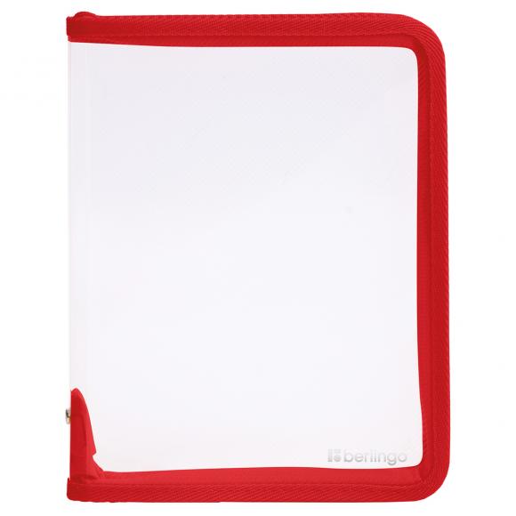 Папка на молнии Berlingo, А5, 500мкм, прозрачная, цвет ассорти