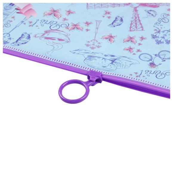 Папка-конверт А4 на молнии с кольцом Berlingo "Capitals. Paris", 180мкм