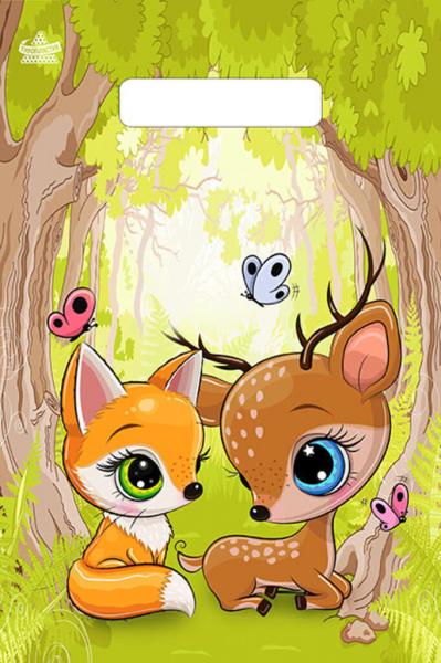 Пакет подарочный 20*30см Волшебный лес 30мкм