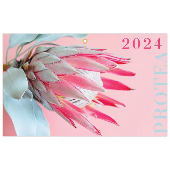 Календарь квартальный на 2024 г., 3 блока, 3 гребня, с бегунком, мелованная бумага, BRAUBERG, "Protea", 115290