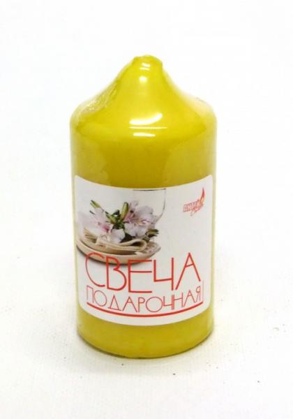 Свеча подарочная бочонок 50мм*100мм, желтая, Антей