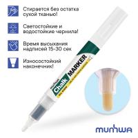 Маркер меловой MunHwa "Chalk Marker" белый, 3мм, спиртовая основа
