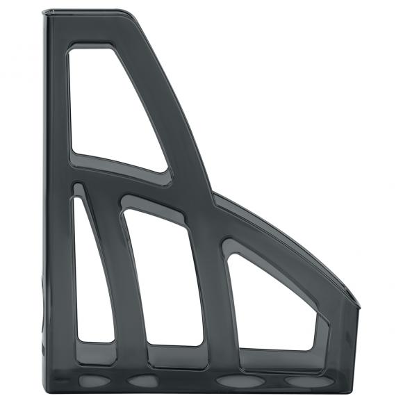 Лоток для бумаг вертикальный СТАММ "Лидер", тонированный черный, ширина 75мм